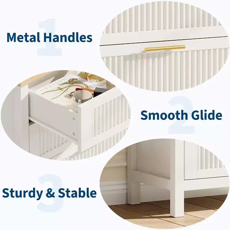 Commode de chambre encastrée, Meuble de coiffeuse, Commode haute de 90 cm avec 4 tiroirs et rangement pour vêtements pour chambre à coucher, salon