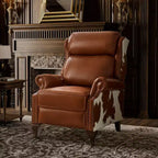 Fauteuil inclinable manuel en cuir véritable Gianpiero|HULALA HOME