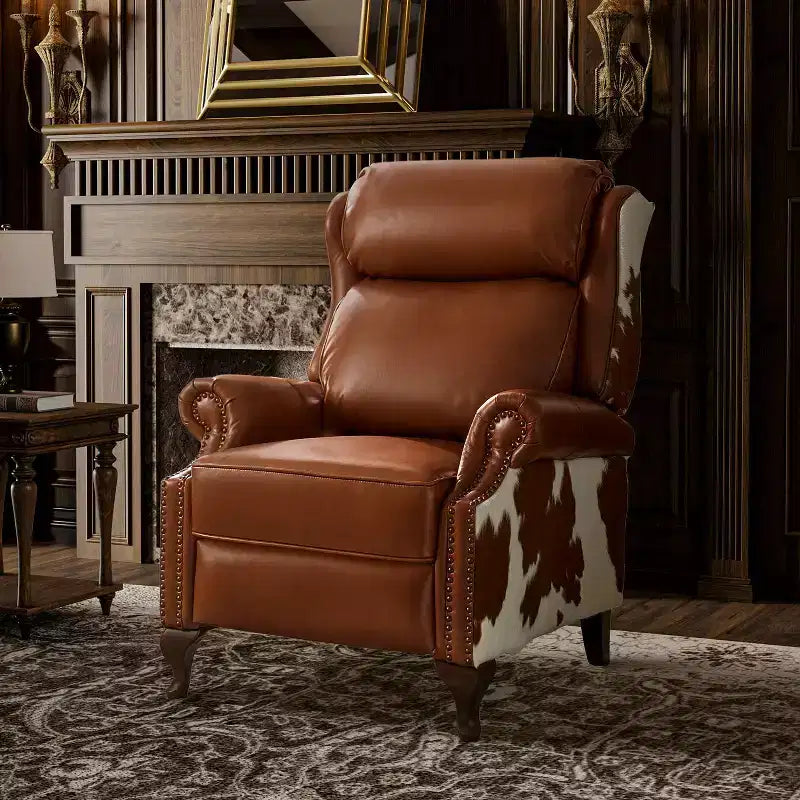 Fauteuil inclinable manuel en cuir véritable Gianpiero|HULALA HOME