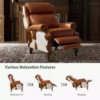 Fauteuil inclinable manuel en cuir véritable Gianpiero|HULALA HOME