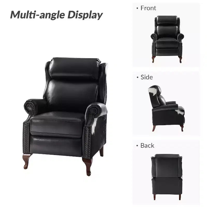 Fauteuil inclinable manuel en cuir véritable Gianpiero|HULALA HOME
