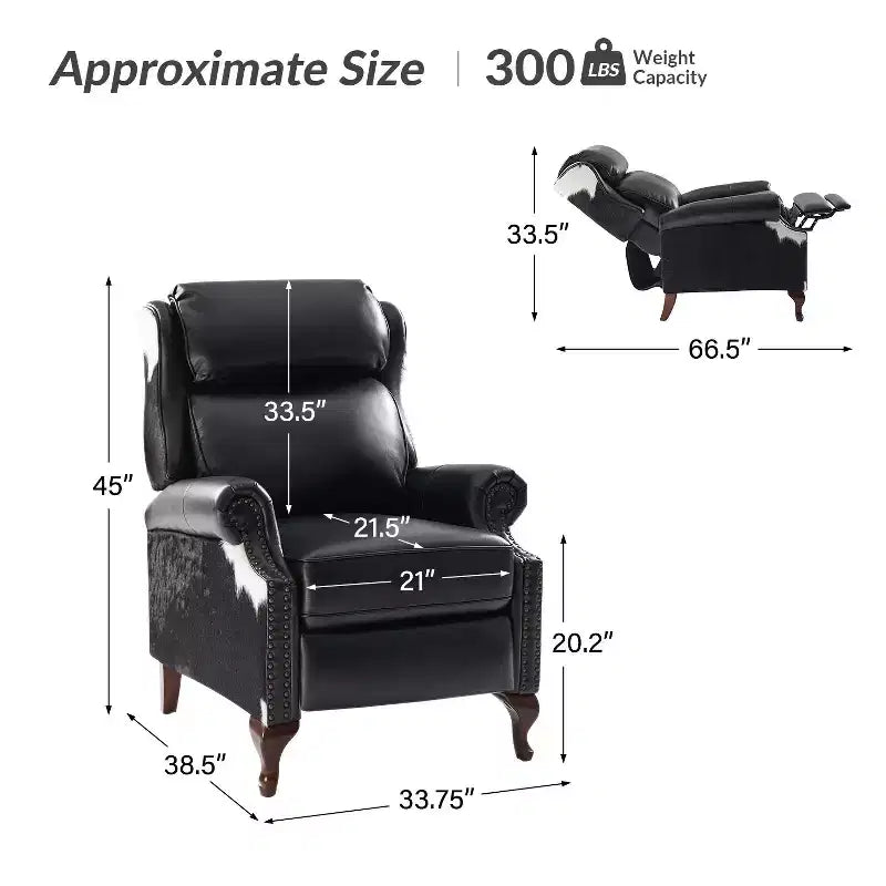 Fauteuil inclinable manuel en cuir véritable Gianpiero|HULALA HOME
