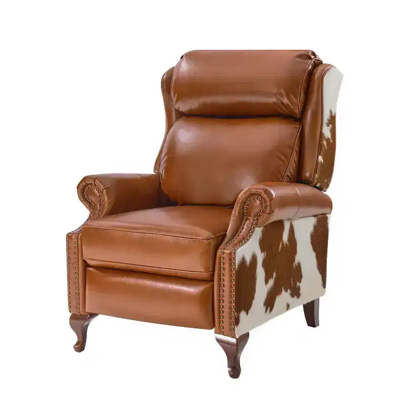 Fauteuil inclinable manuel en cuir véritable Gianpiero|HULALA HOME