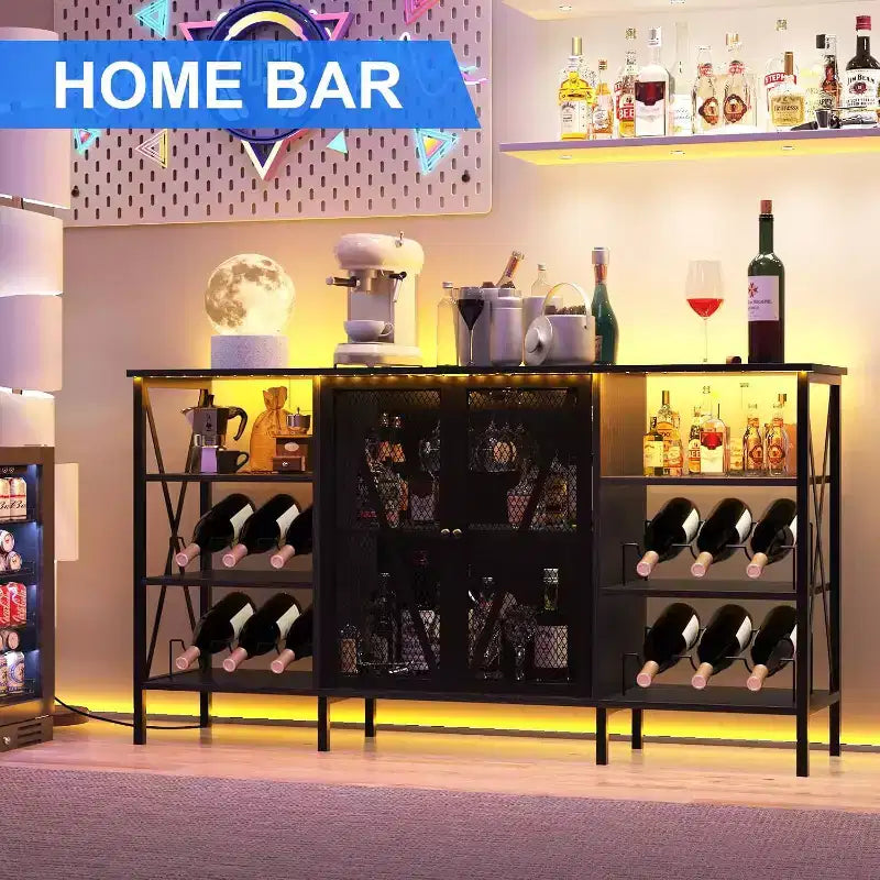 Range-Bouteilles Multifonctionnel - Rangement de Bouteilles Compact, Idéal pour la Décoration et l'Organisation du Bar, de la Cuisine et de la Salle à Manger