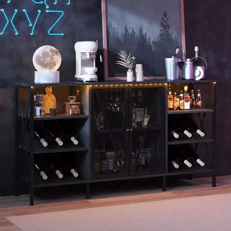 Multi-Functional Wine Rack - Space-Saving Bottle Storage, Ideal for Home Bar Kitchen Dining Area Decor & Organization