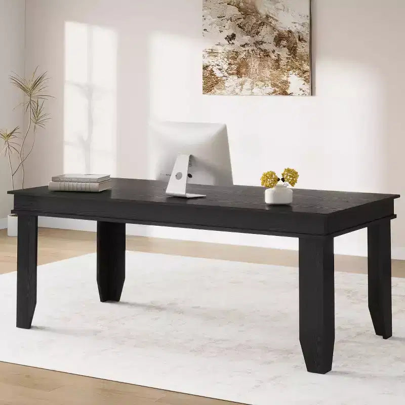 Table de salle à manger extensible pour 6 à 10 personnes, 160-220 cm, de style rustique avec cadre en bois robuste, grande table rectangulaire pour salle à manger.