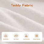 Canapé 106 sans accoudoirs en tissu Teddy 32D, design contrasté, canapé douillet et moelleux avec méridienne en L, pour salon