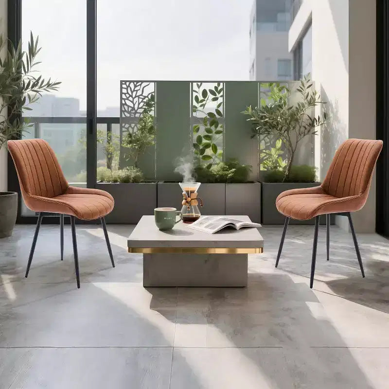 Ensemble de 2 chaises de salle à manger, similicuir, convenant à la cuisine et à la salle à manger, chaises confortables à pieds métalliques modernes, chaise d'appoint rembourrée