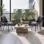 Ensemble de 2 chaises de salle à manger, similicuir, convenant à la cuisine et à la salle à manger, chaises confortables à pieds métalliques modernes, chaise d'appoint rembourrée