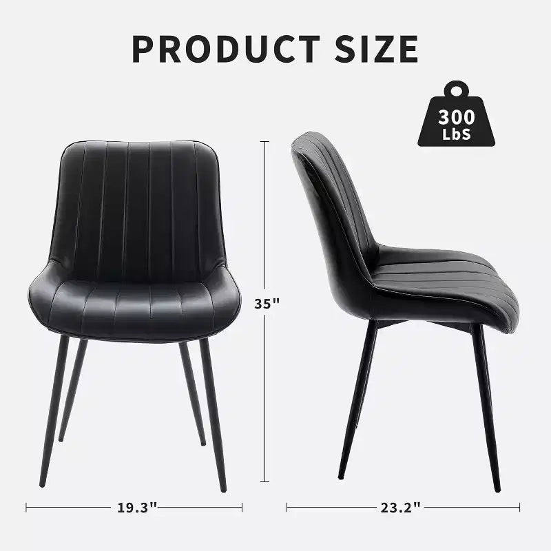 Ensemble de 2 chaises de salle à manger, similicuir, convenant à la cuisine et à la salle à manger, chaises confortables à pieds métalliques modernes, chaise d'appoint rembourrée
