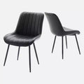 2-Piece Dining Chair Set, Faux Leather, Suitable for Kitchen and Dining Room, Comfortable Modern Metal Leg Chairs, Upholstered Side Chair