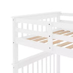 Lit superposé enfant à double escalier avec rangement et garde-corps pour chambre à coucher ou dortoir
