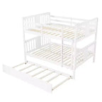 Lit superposé double sur double avec lit gigogne simple, Cadre de lit superposé en bois double pour enfants, adolescents et adultes, convertible en 2 lits