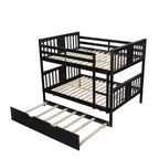 Lit superposé double sur double avec lit gigogne simple, Cadre de lit superposé en bois double pour enfants, adolescents et adultes, convertible en 2 lits