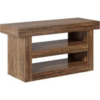 Lantine 55 - Îlot de cuisine, table d'îlot fixe à 3 niveaux avec grand plan de travail, meuble de rangement en bois pour bar à café et salle à manger