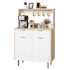 Buffet COZONY avec 2 tiroirs et étagères réglables, console moderne en bois pour salle à manger, salon, cuisine, entrée
