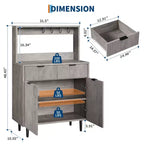 Buffet COZONY avec 2 tiroirs et étagères réglables, console moderne en bois pour salle à manger, salon, cuisine, entrée