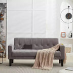 TYBOATLE Sofa Couch, Modern Linen Upholstered Sofa, Loveseat Sofa with Deep Seats for Living Room, Light Gray