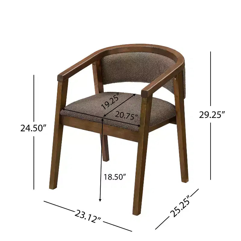 Chaises de salle à manger Christopher Knight Home Emilia Mid-Century Modern en tissu bouclé avec accoudoirs en U (Lot de 2)