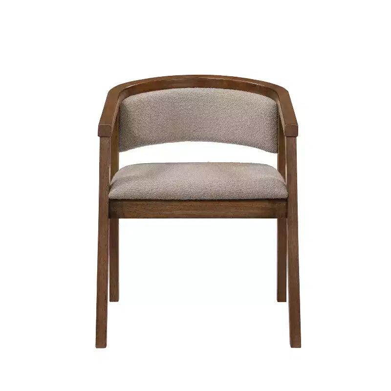 Chaises de salle à manger Christopher Knight Home Emilia Mid-Century Modern en tissu bouclé avec accoudoirs en U (Lot de 2)
