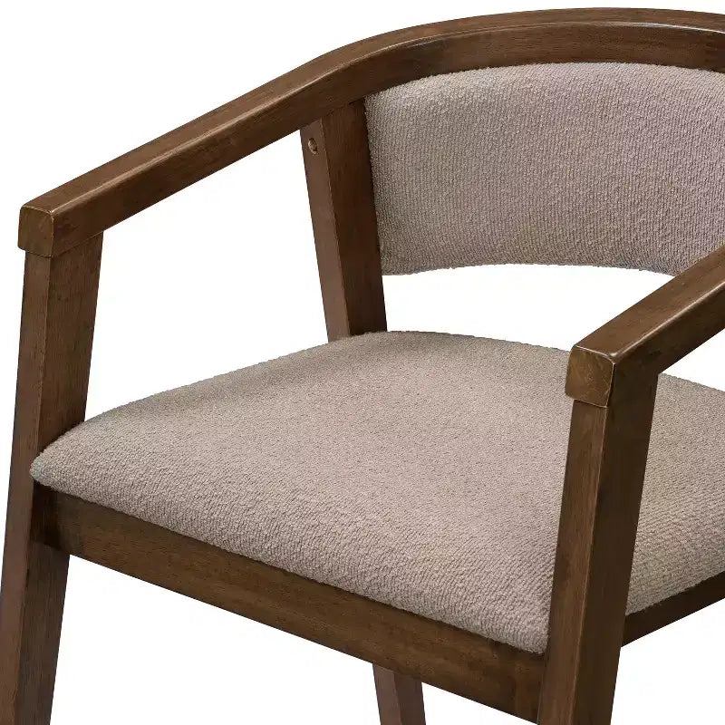 Chaises de salle à manger Christopher Knight Home Emilia Mid-Century Modern en tissu bouclé avec accoudoirs en U (Lot de 2)