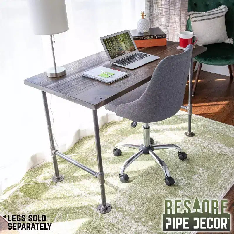 Plateau de table de bureau en bois massif marron RESTORE Trail par Pipe Decor
