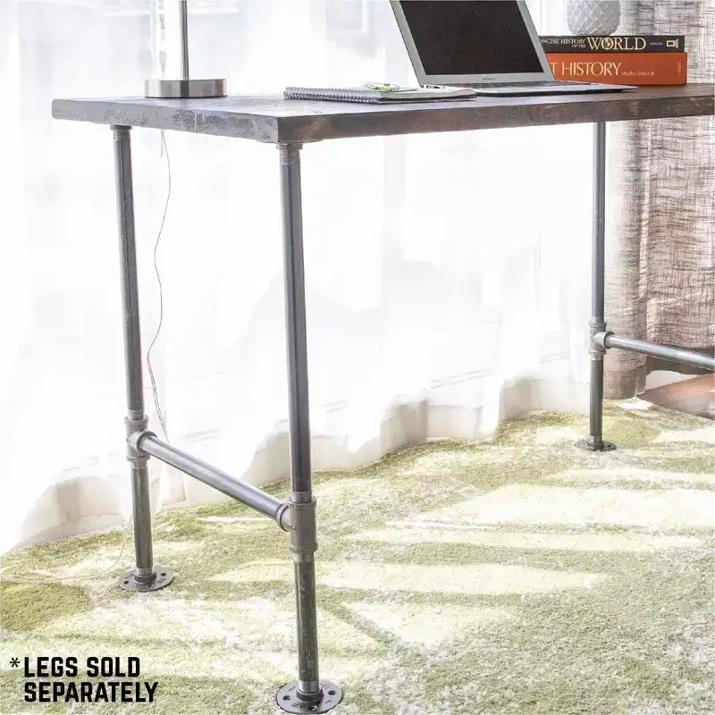 Plateau de table de bureau en bois massif marron RESTORE Trail par Pipe Decor