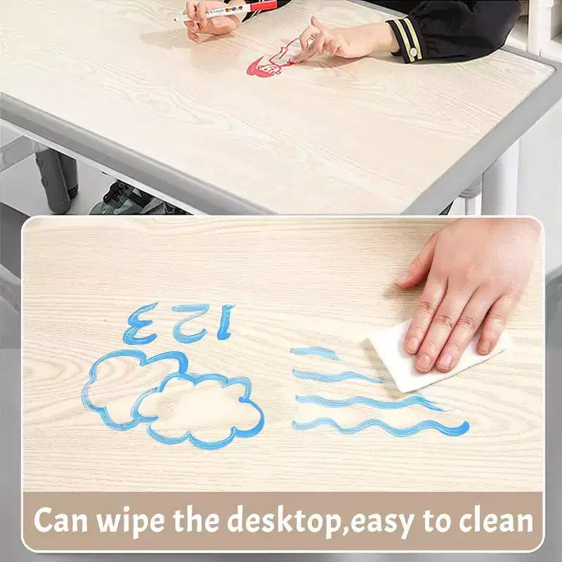 Ensemble bureau et chaise pour enfants, bureau réglable en hauteur, 6 places, convient aux enfants de 2 à 10 ans, avec plateau de dessin et pieds antidérapants