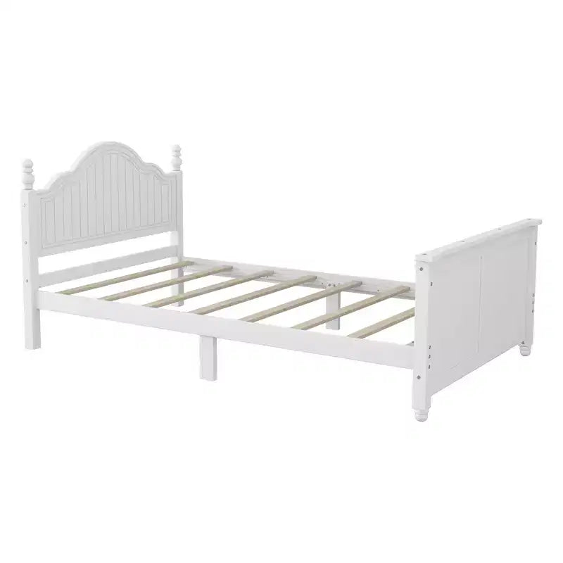 Lit plateforme contemporain GDFStudio Theodore pour enfants avec tête et pied de lit et barrières de sécurité