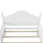 Lit plateforme contemporain GDFStudio Theodore pour enfants avec tête et pied de lit et barrières de sécurité
