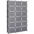 Acekool 12 Tier Shoe Rack Organizer, Expandable Modular Plastic Shoe Cabinet with Doors, Large Entryway Storage