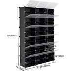 Acekool Étagère à Chaussures 12 Niveaux, Meuble à Chaussures Modulable en Plastique avec Portes, Grand Rangement d'Entrée