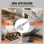 VEVOR Vérin de lit, taille de lit compatible 150 x 180 cm, charge de 70 kg, kit de quincaillerie mécanique pour lit mural DIY, support de lit robuste à levier pneumatique, noir