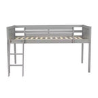 Okak Lit mezzanine enfant double/grand format 79,5 pouces avec échelle amovible, cadres de lit avec garde-corps de sécurité, lit mezzanine pour chambre d'enfant, salle de jeux