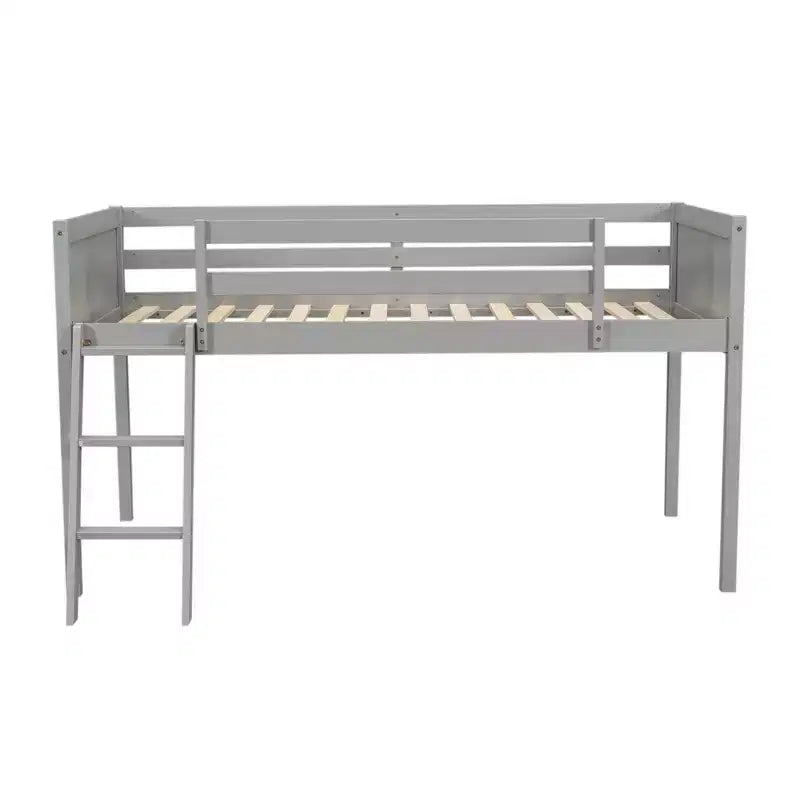 Okak Lit mezzanine enfant double/grand format 79,5 pouces avec échelle amovible, cadres de lit avec garde-corps de sécurité, lit mezzanine pour chambre d'enfant, salle de jeux