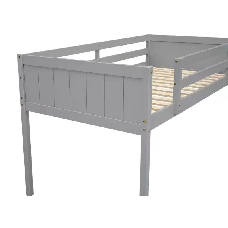 Okak Lit mezzanine enfant double/grand format 79,5 pouces avec échelle amovible, cadres de lit avec garde-corps de sécurité, lit mezzanine pour chambre d'enfant, salle de jeux