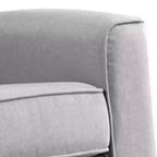 Fauteuil à bascule Royal Hampton de 34 pouces, cadre en bois, lin gris touffeté à canaux verticaux