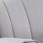 Fauteuil à bascule Royal Hampton de 34 pouces, cadre en bois, lin gris touffeté à canaux verticaux