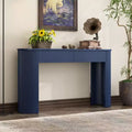 Okak 54IN Modern Console Table with Fluted Design, Entryway Table with 2 Storage Drawers and Oval Top, Accent Table for Hallway, Living Room, Navy