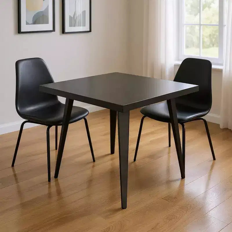Table à manger carrée HomeRoots 32 en acier et métal gris