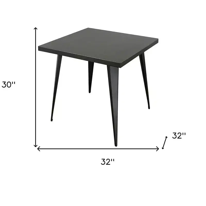 Table à manger carrée HomeRoots 32 en acier et métal gris