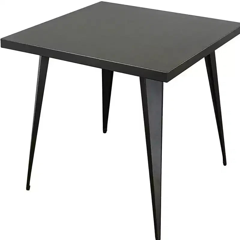 Table à manger carrée HomeRoots 32 en acier et métal gris
