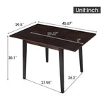 Okak 30X45IN Ensemble de table à manger extensible minimaliste pour 4, table de cuisine avec pieds en bois d'hévéa, table pliante pour salle à manger, petits espaces