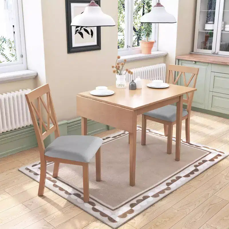 Okak 30X45IN Minimalism Extendable Dining Table Set for 4, Kitchen Table with Rubberwood Legs, Folding Table for Dining Room, Small Space