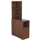 Table d'appoint et de coin Whisen avec tiroirs, étagères ouvertes pour chambre et coin - Noyer
