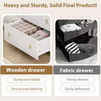 Commode à 7 tiroirs pour chambre à coucher, commode de 137 cm de large avec armoire de rangement pour vêtements, blanc
