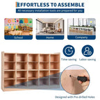 Meuble de rangement à 20 compartiments avec roulettes, Organisateur mobile avec dispositif anti-basculement pour salle de classe et maison