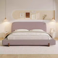 California King Upholstered Bed Frame, Elegant Chenille Fabric Platform Bed with Solid Rubber Wood Legs - ModernLuxe
