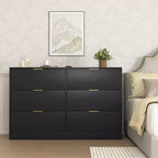 Commode de chambre Okak Modern 6/9 tiroirs avec poignée, commode en bois minimaliste, commode pour chambre à coucher, entrée