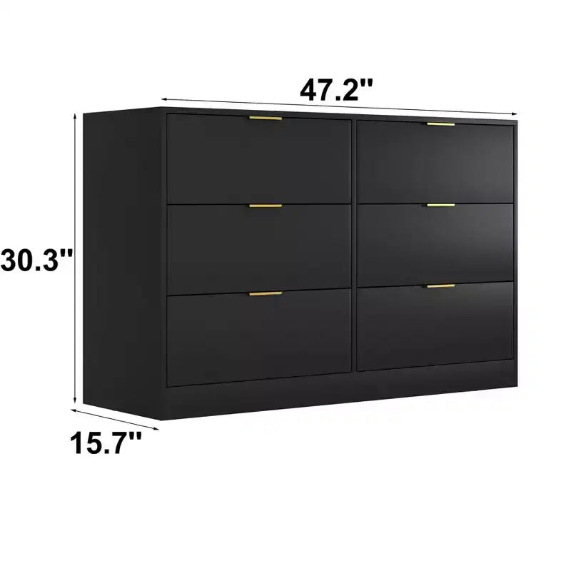 Commode de chambre Okak Modern 6/9 tiroirs avec poignée, commode en bois minimaliste, commode pour chambre à coucher, entrée